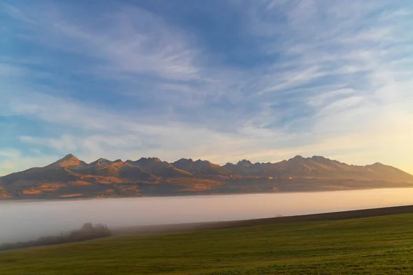 Высокие Татры Восходе Солнца Осенью Словакия — стоковое фото