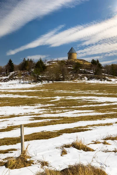 Hornická Krajina Mednik Hill Památka Unesco Část Hornické Oblasti Erzgebirge — Stock fotografie