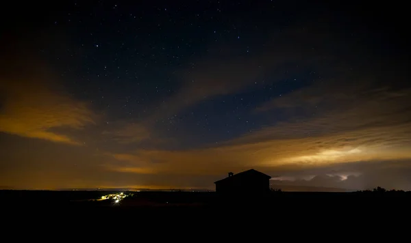 Chapel Starry Sky Provence France — Stock Photo, Image