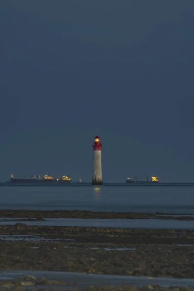 Phare Chauvea Közel Ile Hajókkal Rochelle Pays Loire Franciaország — Stock Fotó