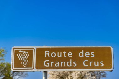 Beaune, Burgundy, Fransa yakınlarındaki Şarap Yolu (Grands Crus Yolu)