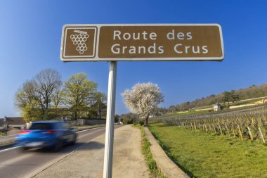 Beaune, Burgundy, Fransa yakınlarındaki Şarap Yolu (Grands Crus Yolu)