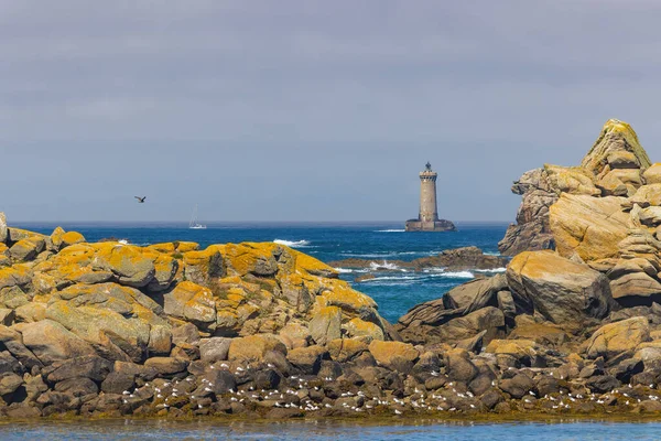 Wybrzeże Phare Four Pobliżu Argentyny Bretanii Francja — Zdjęcie stockowe
