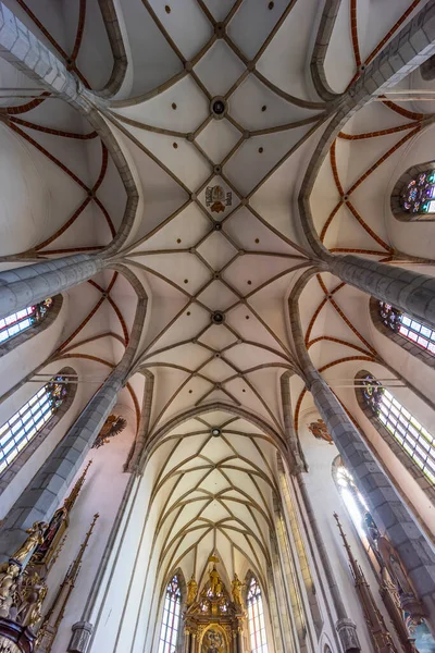 Church Vita Gothic Three Nave Building Cesky Krumlov Czech Republic — Stok fotoğraf