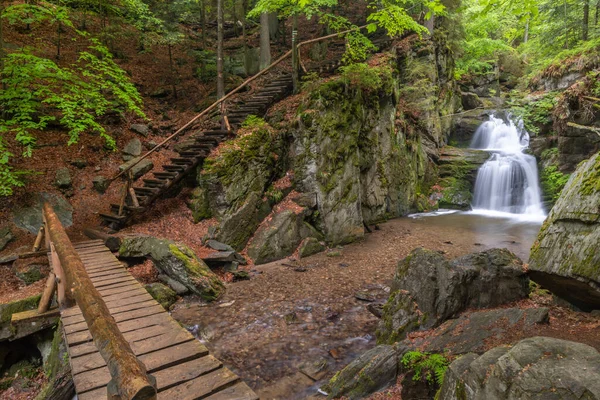 Resov Waterfalls River Huntava Nizky Jesenik Northern Moravia Czech Republic — Stock Photo, Image