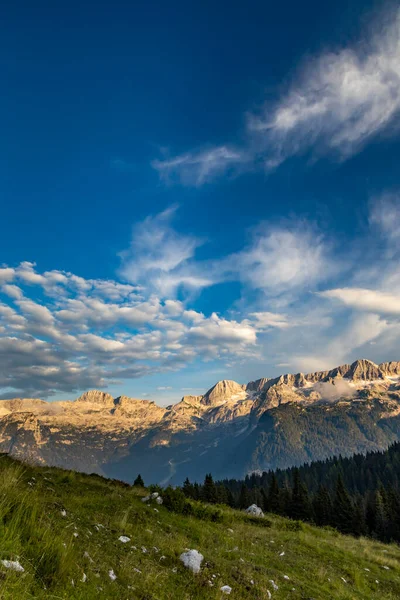 Dolomity Granicy Włoskiej Słoweńskiej Wokół Góry Monte Ursic 2541 Alpach — Zdjęcie stockowe