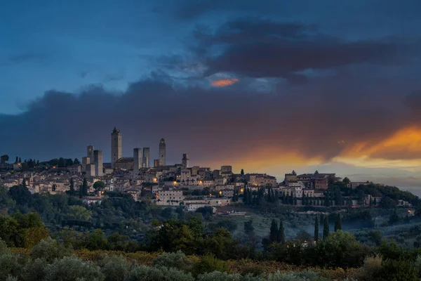 San Gimignano Unesco Websted Toscana Italien - Stock-foto