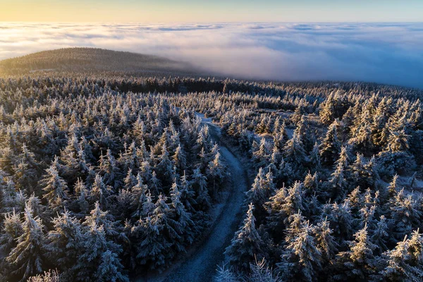 Winter Landscape Velka Destna Orlicke Mountains Eastern Bohemia Czech Republic — Stock Photo, Image