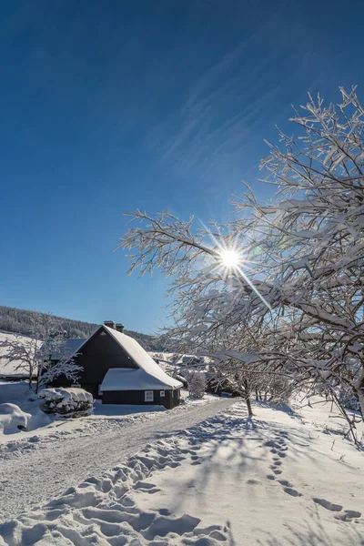 Vinterlandskap Runt Horni Mala Upa Stora Bergen Krkonose Norra Böhmen — Stockfoto