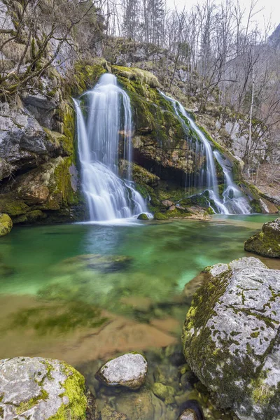 Triglavski 슬로베니아 Waterfall Virje Slap Virje — 스톡 사진