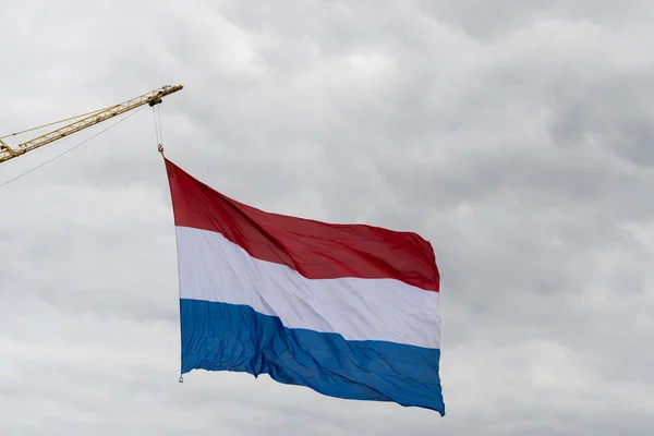 Bandera Holandesa Izada Feriado Nacional —  Fotos de Stock