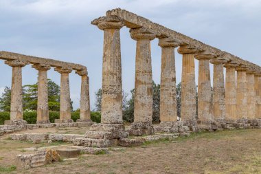 Hera Tapınağı M.Ö. 6. yüzyıldan, arkeolojik bölge Bernalda, İtalya