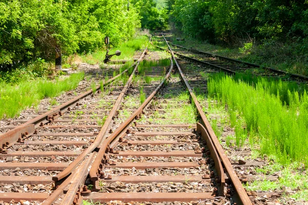 Rail Swith Old Rails — Stock Photo, Image