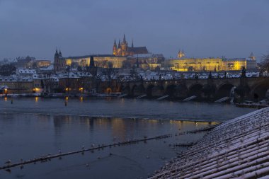 Kışın Hradcany, Prag, Çek Cumhuriyeti