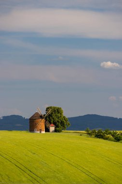 Chvalkovice, Güney Moravya, Çek Cumhuriyeti 'nde yel değirmeni