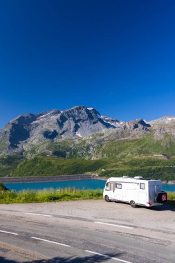 Col du Mont Cenis yakınlarında (Lac du Mont Cenis Gölü), Savoie, Fransa