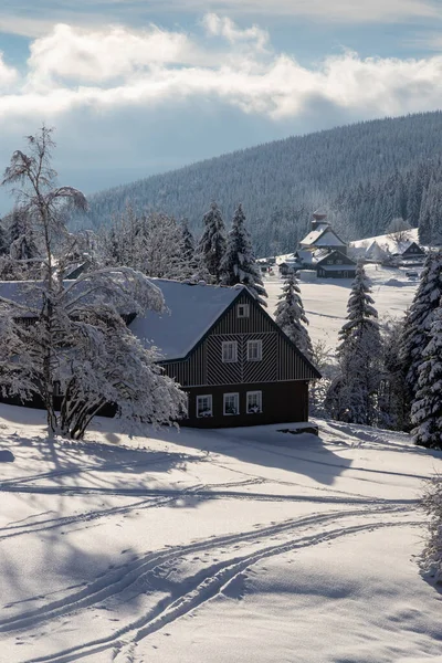 Winter Landscape Mala Upa Giant Mountains Krkonose Northern Bohemia Czech — Stock Photo, Image