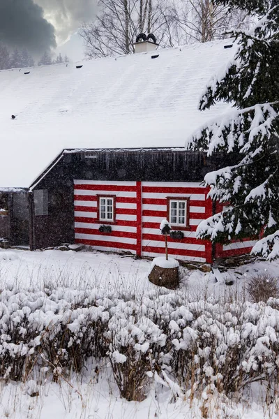 Vecchi Cottage Legno Orlicke Mountains Boemia Orientale Repubblica Ceca — Foto Stock