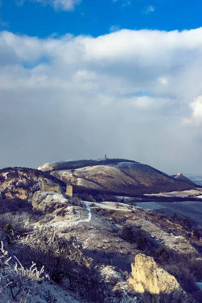 Paysage Hivernal Palava Avec Ruines Sirotci Hradek Moravie Sud République — Photo