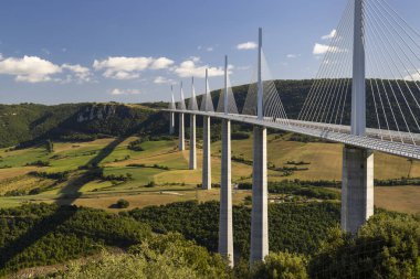Çok gerimli kablo, Millau Viyadük 'ü Tarn Nehri vadisinde, Aveyron Kalkış, Fransa