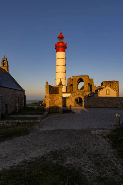 Latarnia Morska Saint Mathieu Pointe Saint Mathieu Plougonvelin Finistere Francja — Zdjęcie stockowe