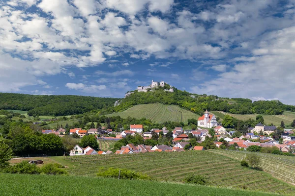 Falkenstein Ruïne Stad Met Wijngaard Neder Oostenrijk Oostenrijk — Stockfoto