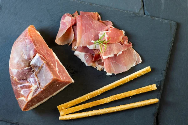 Italian Ham Served Grissini — Stock Photo, Image