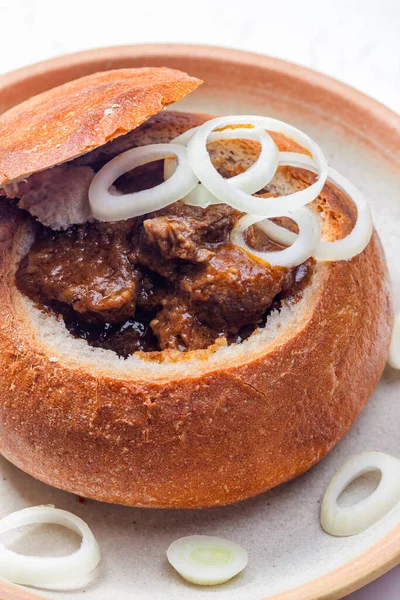Beef Goulash Loaf Bread — Stock Photo, Image