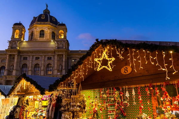 Christmas Decoration Maria Theresa Square Vienna Austria — Stock Photo, Image