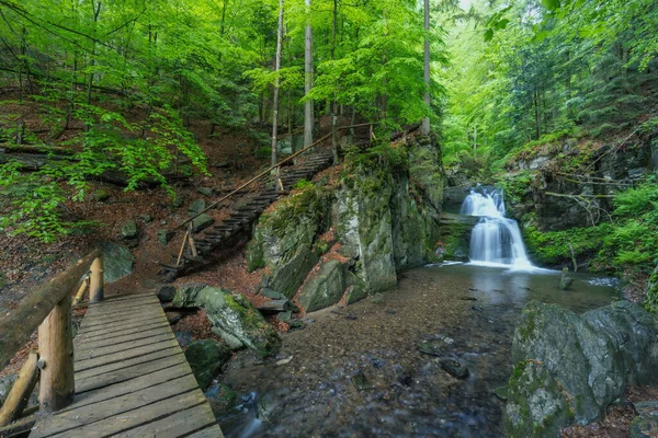 Cachoeiras Resov Rio Huntava Nizky Jesenik Morávia Norte República Checa — Fotografia de Stock
