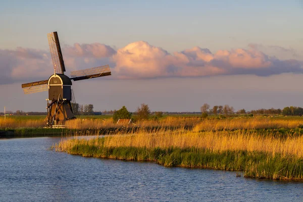 Windmill Broekmolen Molenlanden Nieuwpoort Netherlands — Foto de Stock