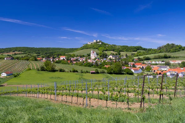 Falkenstein Ruines Ville Avec Vignoble Basse Autriche Autriche — Photo