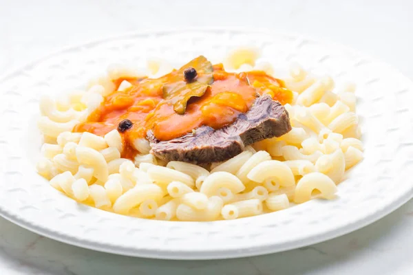 Beef Meat Tomato Sauce Pasta — Stock Photo, Image