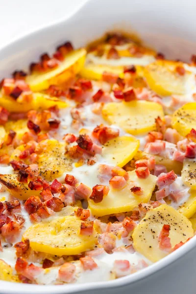 Baked Potatoes Bacon Eggs — Stock Photo, Image