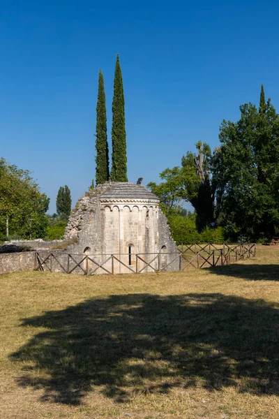 Santi Cipriano Giustina Church Pissignano Campello Sul Clitunnoi Umbria Italy — Foto Stock