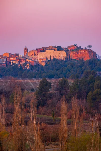 Landscape Historic Ocher Village Roussillon Provence Luberon Vaucluse France — Stockfoto