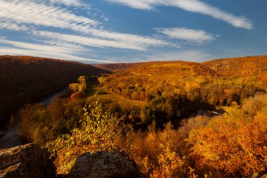 Hnanice yakınlarındaki Nine Mills Viewpoint, NP Podyji, Güney Moravya, Çek Cumhuriyeti
