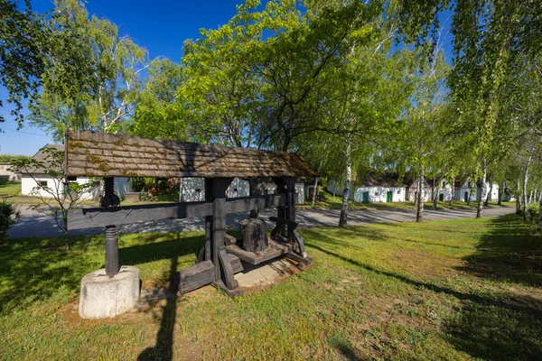 Strada Delle Cantine Tradizionali Kellergasse Ungerndorf Bassa Austria Austria — Foto Stock