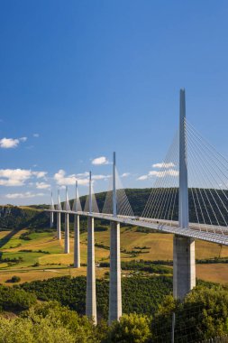 Çok gerimli kablo, Millau Viyadük 'ü Tarn Nehri vadisinde, Aveyron Kalkış, Fransa
