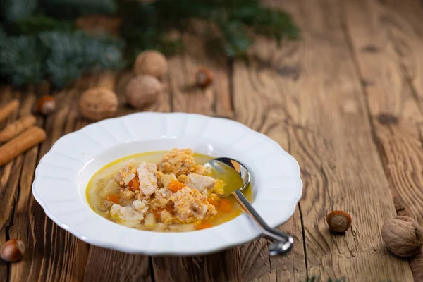 Tradycyjne Świąteczne Jedzenie Czechach Zupa Rybna — Zdjęcie stockowe