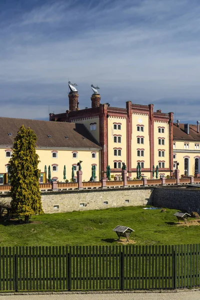 Původní Historická Budova Pivovaru Třeboni Jižní Čechy Česká Republika — Stock fotografie