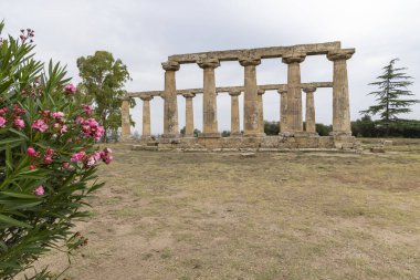 Hera Tapınağı M.Ö. 6. yüzyıldan, arkeolojik bölge Bernalda, İtalya