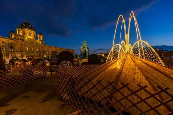 Décoration Noël Sur Place Maria Theresa Vienne Autriche — Photo