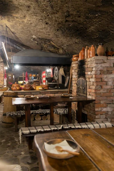 Plats Dans Une Taverne Médiévale Hongrie — Photo