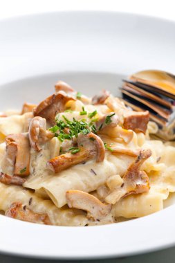 Makarnayla servis edilen krema sosu.