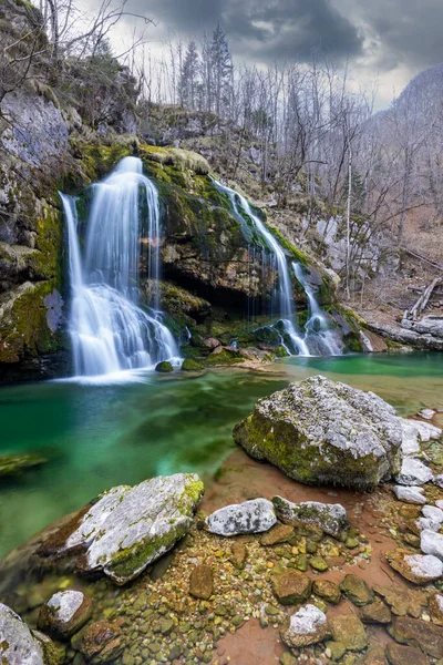 Vodopád Virje Národní Park Triglavski Slovinsko — Stock fotografie