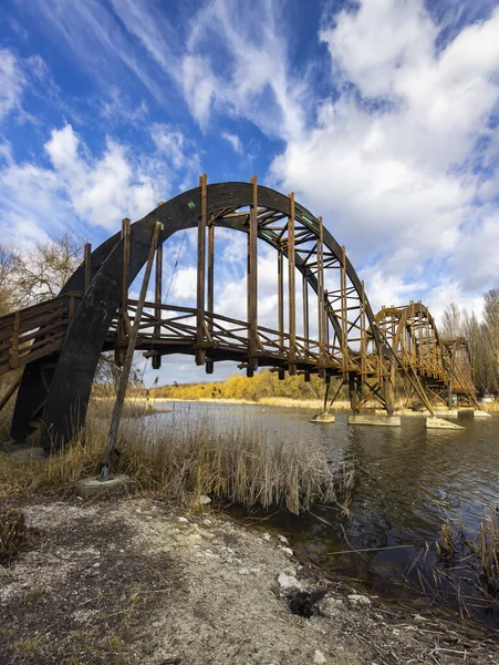 Wooden Bridge Balaton Felvideki Nature Reserve Kis Balaton Transdanubia Hungary — Stock Photo, Image