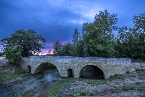 Pont Roman Artigue Rivière Osse Près Larressingle Sur Route Saint — Photo