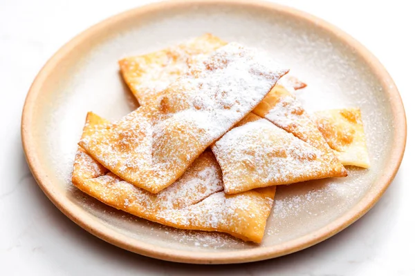 Pâte Feuilletée Frite Avec Suga — Photo