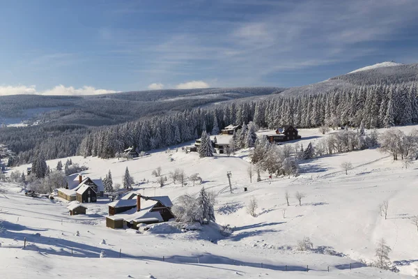 Winterlandschaft Rund Horni Mala Upa Riesengebirge Krkonose Nordböhmen Tschechien — Stockfoto
